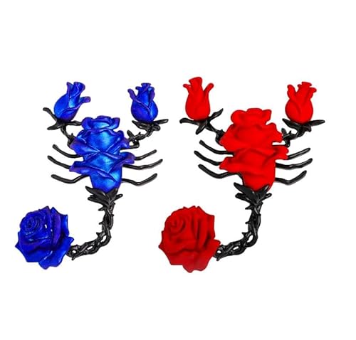 2 Stück Kreative Rosen Skorpion Brosche Frauen Vintage Gothic Öltropfen Legierung Tier Blume Pin Geburtstag Ball Party Weihnachten Hemd Kleid Jacke Anzug Zubehör von ZENRUIMING