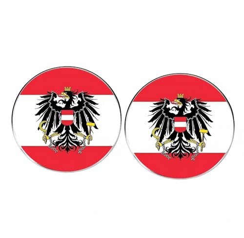 2 Stück Österreich-Anstecknadeln, Österreich-Logo, runde Knopfnadeln, Herren- und Damen-Metalllegierungsabzeichen, Patriot's Day Nationalfeiertagszubehör von ZENRUIMING