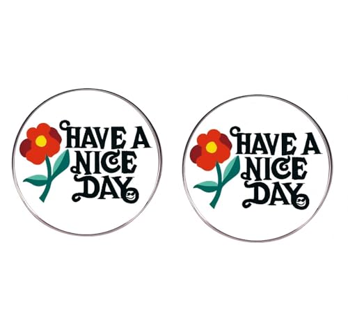 2 Stück Retro Have a Nice Day Blumennadeln, Legierung Emaille Brosche Set, Positiv Optimistisches Zubehör für Damen Herren von ZENRUIMING