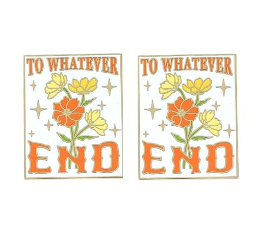 2 Stück "To whatever end" Blumenbuch-Anstecknadeln, Buch-Nerd-inspirierende Sätze, Anstecknadeln, Fiction-Leser, Buch-Fan-Geschenk von ZENRUIMING