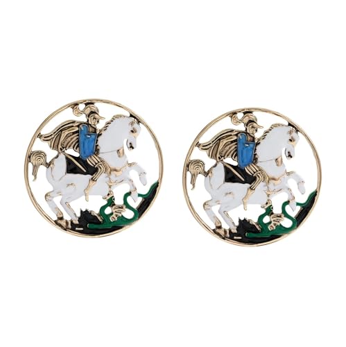 2 Stück Vintage römische Ritter Broschen Mittelalter Kavallerie Pins Herren und Damen Aushöhlen Metall Legierung Abzeichen von ZENRUIMING