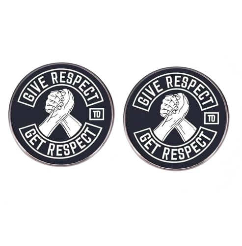 2 Stück inspirierende Gleichheitsnadeln – "Give Respect Get Respect" Legierung Revers Abzeichen mit Handshake-Design, Motivationszitat Broschen, Geschenk für Freunde, Teams und Events von ZENRUIMING