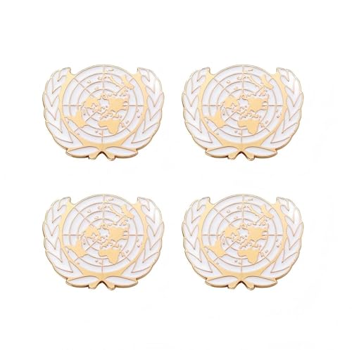 4 Creative United Nations Pins World Peace Olive Branch Revers Pin Herren Damen Metalllegierung Abzeichen von ZENRUIMING