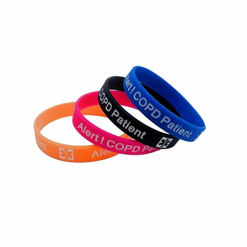 4 Medical Alert COPD Patienten Silikon Armband COPD Sport Armband, 20.2x1.2x0.2cm/7.95"x0.47"x0.08", Silikon von ZENRUIMING