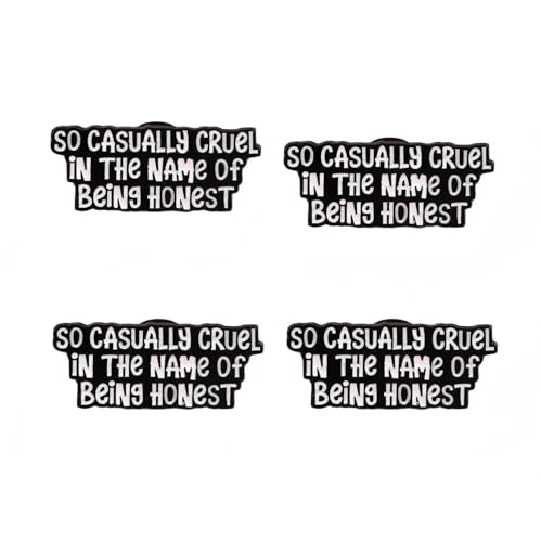4-teiliges Anstecknadel-Set aus Legierung – "So Casually Cruel in The Name of Being Honest" Zitat, Punk, ästhetische Emaille-Anstecknadeln für Jacke, Rucksack, Kleidung, Zubehör von ZENRUIMING