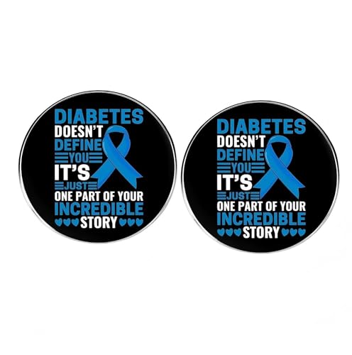 Anstecknadel mit Aufschrift "Diabetes Doesn't Define You It's Just One Part of Your Incredible Story", rund, inspirierend, für Damen und Herren, Metalllegierung, 2 Stück Anstecknadel mit Aufschrift "Diabetes Doesn't Define You It's Just One Part of Your Incredible Story", rund, inspirierend, für Damen und Herren, Metalllegierung, 2 Stück von ZENRUIMING