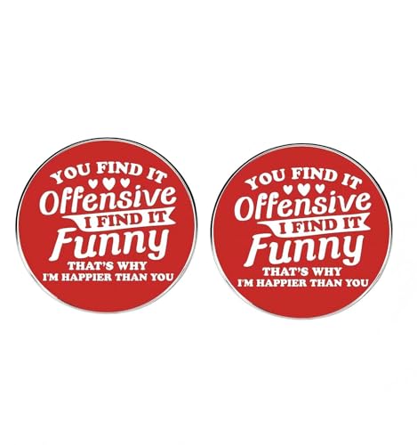 Anstecknadel mit Aufschrift "You Find It Offensive I find it funny that's why I'm happier than you", humorvolle und lustige Anstecknadeln, inspirierende und motivierende Anstecknadeln, 3 cm, Metall von ZENRUIMING