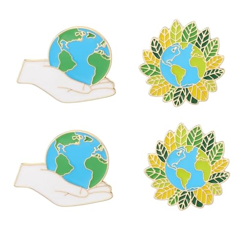 Anstecknadeln aus Legierung mit grünen Blättern, umweltfreundlich, 4 Stück von ZENRUIMING