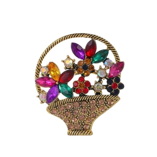 Vintage Blumenkorb Brosche Rustikale Strass Französische Blume Revers Pin Damen Cardigan Anzug Smoking Corsage, 3.8cm x 2.3cm, Metall Vintage Blumenkorb Brosche Rustikale Strass Französische Blume Revers Pin Damen Cardigan Anzug Smoking Corsage, 3.8cm x 2.3cm, Metall von ZENRUIMING