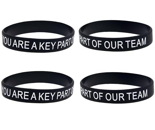 ZENRUIMING 4 Stück inspirierende Silikon-Armbänder mit Aufschrift "You are a Key Part of Our Teamwork", inspirierendes Teamwork-Armband, für Herren und Damen, Outdoor-Armbänder für Freunde, Familie von ZENRUIMING