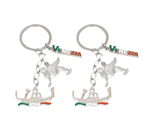ZENRUIMING Venedig Schlüsselanhänger, Venedig, Reise-Souvenir, Schlüsselanhänger, Tasche, Auto, Venedig, Silber, 2 Stück ZENRUIMING Venedig Schlüsselanhänger, Venedig, Reise-Souvenir, Schlüsselanhänger, Tasche, Auto, Venedig, Silber, 2 Stück von ZENRUIMING