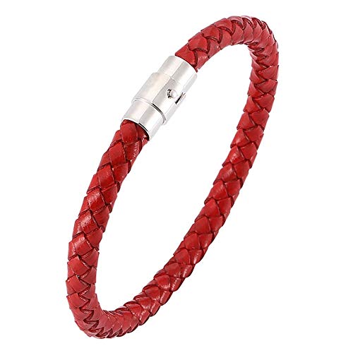 ZENSE - Geflochtenes Lederarmband für Männer in Rot ZB0258 von ZENSE