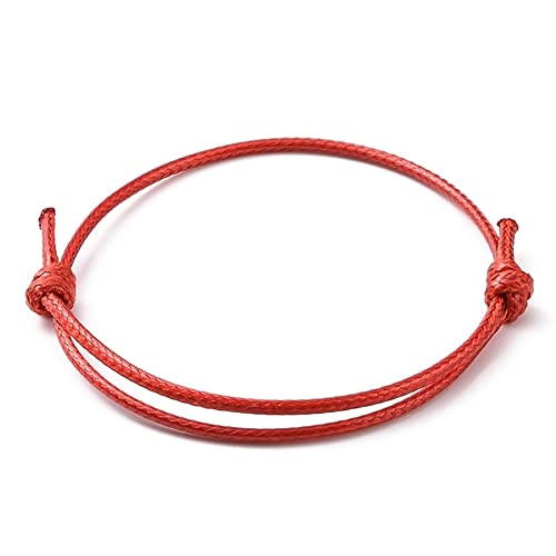 ZENSE - Feines rotes Armband für Männer aus verstellbarem gewachstem Seil ZB0361 von ZENSE