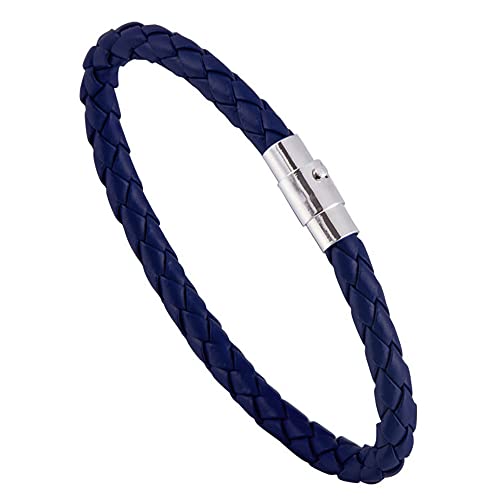 ZENSE - Geflochtenes Lederarmband für Männer in Marineblau ZB0356 von ZENSE