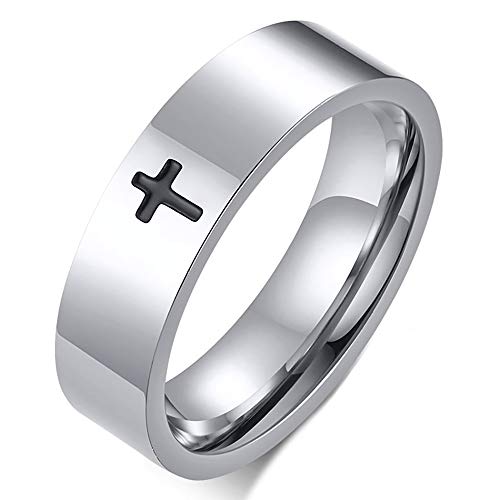 ZENSE - Lateinisches Kreuz Ring für Männer in Silber Stahl ZR0167 ZENSE - Lateinisches Kreuz Ring für Männer in Silber Stahl ZR0167 von ZENSE