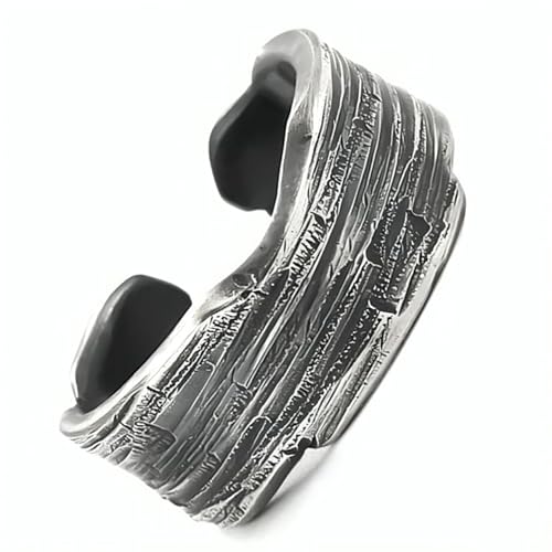 ZENSE - Offener Herrenring aus Vintage-Stahl mit verstellbarer Größe ZR0183 von ZENSE