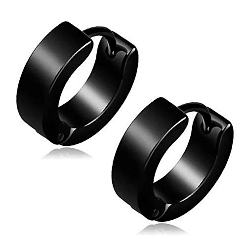 Zense - Schwarze Ohrringe für Männer mit Bügel ZE0062 von ZENSE