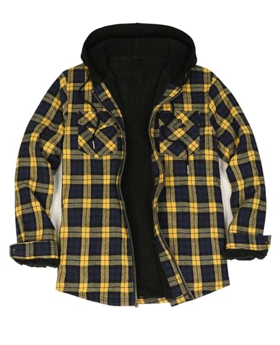 ZENTHACE Sherpa-Futter, durchgehender Reißverschluss, kariert, Hemdjacke für Herren, Dynamic Dusk, Large von ZENTHACE