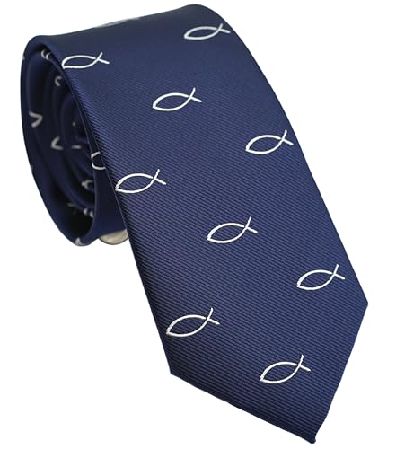 ZENXUS Designer-Krawatten mit Muster, Jesusfisch, Medium von ZENXUS