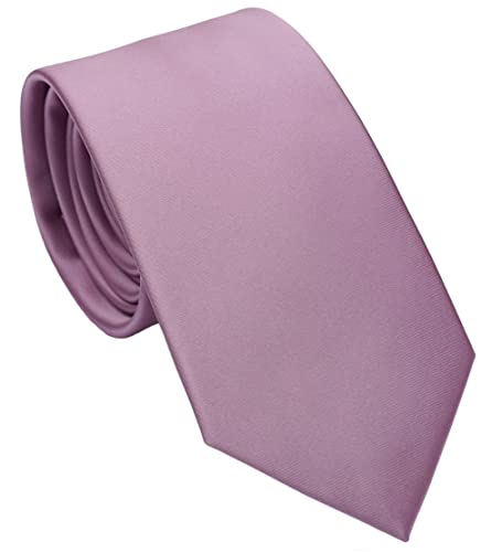 ZENXUS Extra lange solide Krawatte für Herren, groß und groß, 160 oder 177,8 cm, XL einfarbige Krawatten, 44 Opera Mauve, 160 cm-XL von ZENXUS