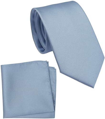 ZENXUS Normale Krawatte und Einstecktuch für Herren, einfarbig, 8,1 cm Standardbreite, 09 Dusty Blue, Regulär ZENXUS Normale Krawatte und Einstecktuch für Herren, einfarbig, 8,1 cm Standardbreite, 09 Dusty Blue, Regulär von ZENXUS