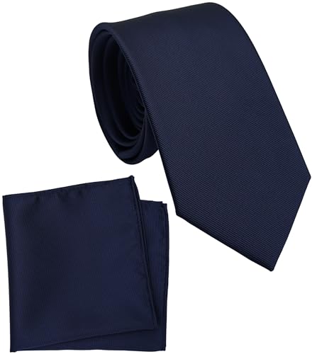 ZENXUS Normale Krawatte und Einstecktuch für Herren, einfarbig, 8,1 cm Standardbreite, 17 Deep Navy, Regulär ZENXUS Normale Krawatte und Einstecktuch für Herren, einfarbig, 8,1 cm Standardbreite, 17 Deep Navy, Regulär von ZENXUS
