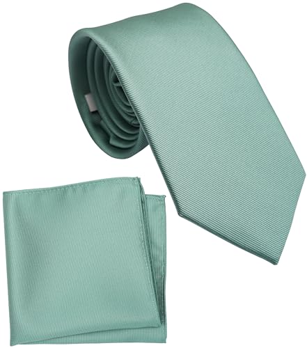 ZENXUS Normale Krawatte und Einstecktuch für Herren, einfarbig, 8,1 cm Standardbreite, 24 Eukalyptus, Regulär ZENXUS Normale Krawatte und Einstecktuch für Herren, einfarbig, 8,1 cm Standardbreite, 24 Eukalyptus, Regulär von ZENXUS