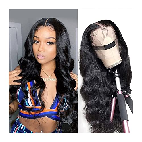 Gewellte Spitzenperücken Körperwelle Spitze Front Perücke Menschliches Haar Perücke 8-32inch Natürliche Haar HD Transparente Spitze Frontal Perücke for Frauen Remy Brazilian Body Wave Perücke Natürlic von ZENY896V