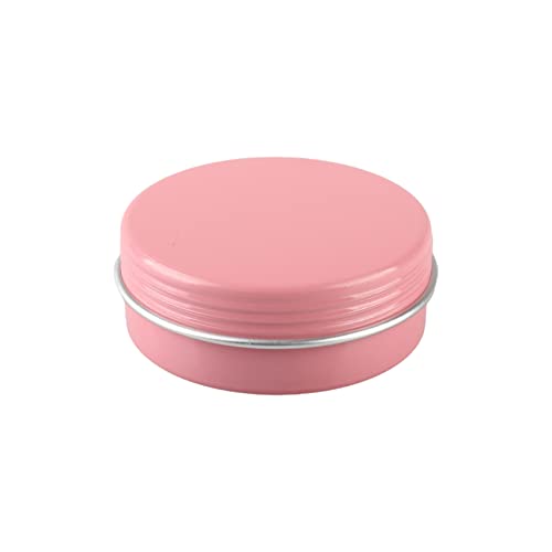 ZEOABSY 10 Stück Leere 25 ml Rund Rosa Aluminium Schraubdose Cremedose Alu-Tiegel Dosen mit Schraub-Deckel 5ml Aludose Blechdosen für Kosmetik Kerze Salben mit 5x Löffel 1x Etikette von ZEOABSY