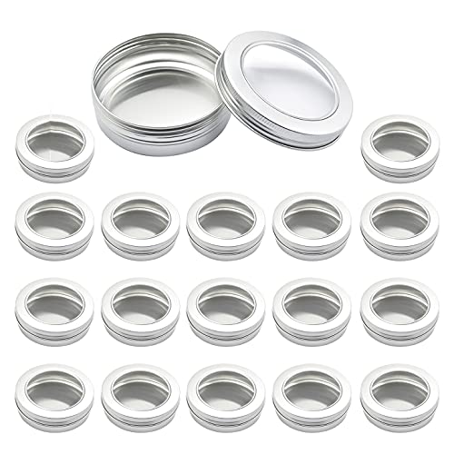 ZEOABSY 100 Stück 100ml Silber Leere Aluminiumdose Aluminium Runde Aludose Blechdosen mit Schraubdeckel Sichtfenster Cremedosen Dosen für DIY Salben Kerze Kosmetik Rasierseife von ZEOABSY