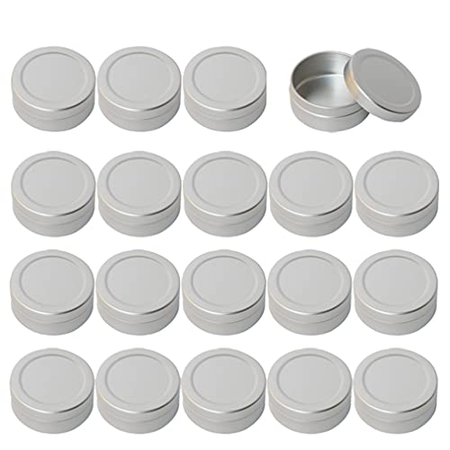ZEOABSY 100 Stück 20ml Silber Leere Aluminiumdose Aluminium Runde Dosen Aludose mit Stülpdeckel Blechdosen Cremedosen für DIY Salben Kerze Kosmetik Rasierseife von ZEOABSY