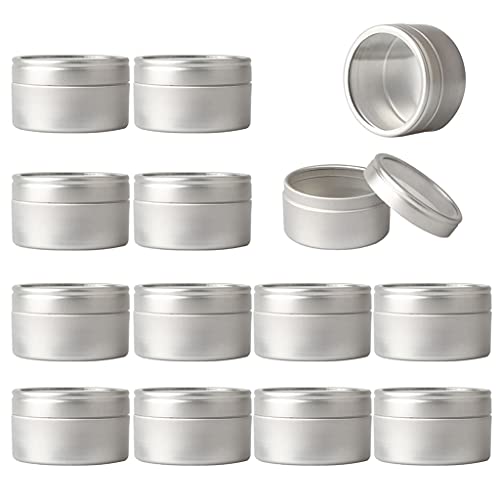 ZEOABSY 100 Stück 20ml Silber Leere Aluminiumdose Aluminium Runde Stülpdeckeldose Dosen Aludose Blechdosen mit Sichtfenster Cremedosen für DIY Salben Kerze Kosmetik Rasierseife von ZEOABSY