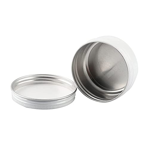 ZEOABSY 20 Stück 30ml Weiß Aluminium Leer Döschen Runde Alu Dosen mit Schraubdeckel Cremedose Aludose Schraubdose Tins für Kosmetik Kerze Salben 5X Spatel, 1x Etikette von ZEOABSY