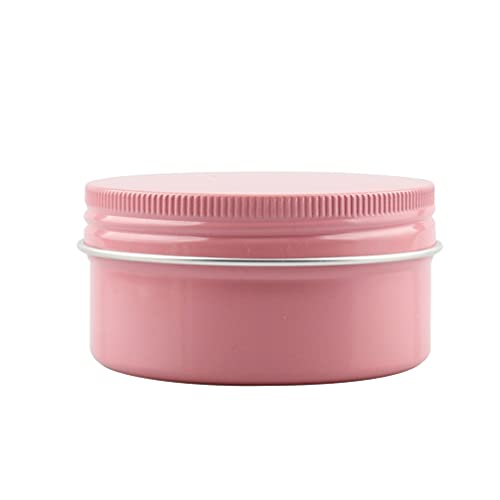 ZEOABSY 20 Stück Leere 50 ml Rund Rosa Aluminium Schraubdose Cremedose Alu-Tiegel Dosen mit Schraub-Deckel 5ml Aludose Blechdosen für Kosmetik Kerze Salben mit 5X Löffel 1x Etikette von ZEOABSY