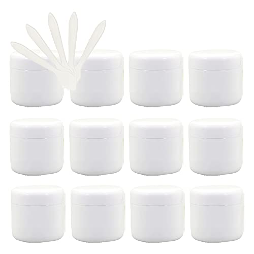 ZEOABSY 24 Stück, 150ml Weiß Plastik Leerdose, Kosmetische Lotion Creme Tiegel mit Schraubverschluss, Innenfutter, für Cremedose, Nailart Lippenbalsam Creme + 5 x Löffel von ZEOABSY