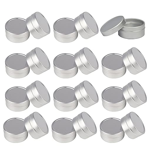 ZEOABSY 24 Stück 10ml Silber Leere Aluminiumdose Aluminium Runde Dosen Aludose mit Stülpdeckel Blechdosen Cremedosen für DIY Salben Kerze Kosmetik Rasierseife von ZEOABSY