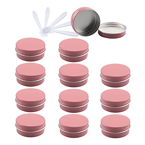 ZEOABSY 24 Stück 15ml Rosa Aluminium Leer Dosen mit Schraubdeckel Runde Alu Tiegel Cremedose Schraubdose Aludose Tins für Kosmetik Kerze Salben 6X Spatel von ZEOABSY
