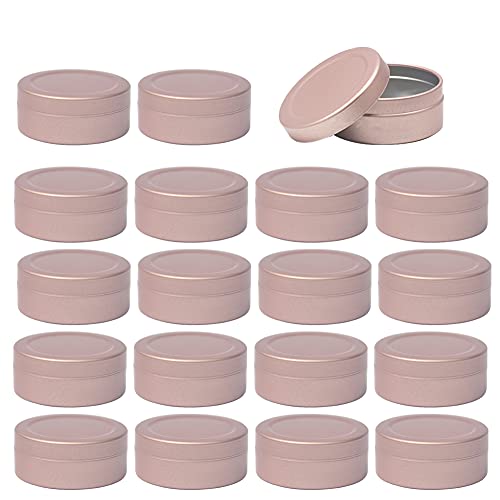 ZEOABSY 24 Stück 20ml Matt Rose Leere Aluminiumdose Aluminium Runde Dosen Aludose mit Stülpdeckel Blechdosen Cremedosen für DIY Salben Kerze Kosmetik Rasierseife von ZEOABSY
