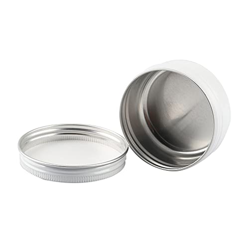 ZEOABSY 30 Stück 30ml Weiß Aluminium Leer Döschen Runde Alu Dosen mit Schraubdeckel Cremedose Schraubdose Aludose Tins für Kosmetik Kerze Salben 5X Spatel, 2X Etikette von ZEOABSY