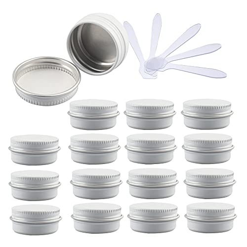 ZEOABSY 48 Stück 10ml Weiß Aluminium Leer Dosen mit Schraubdeckel Runde Alu Tiegel Cremedose Schraubdose Aludose Tins für Kosmetik Kerze Salben 12x Spatel von ZEOABSY