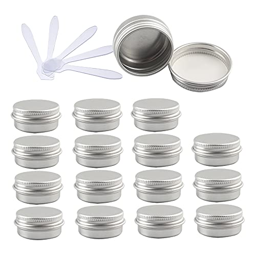 ZEOABSY 96 Stück 10ml Silber Aluminium Leer Dosen mit Schraubdeckel Runde Alu Tiegel Cremedose Schraubdose Aludose Tins für Kosmetik Kerze Salben 12x Spatel von ZEOABSY