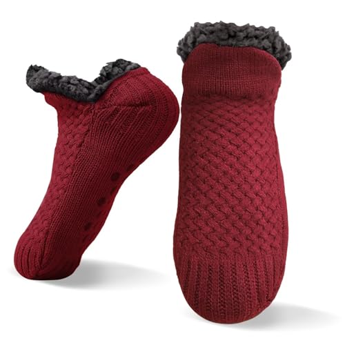 ZEOXUER Stoppersocken Winter - Warme Hüttensocken - Rutschfeste Hausschuh Socken - Wintersocken - Herren Damen - 1 Paar von ZEOXUER