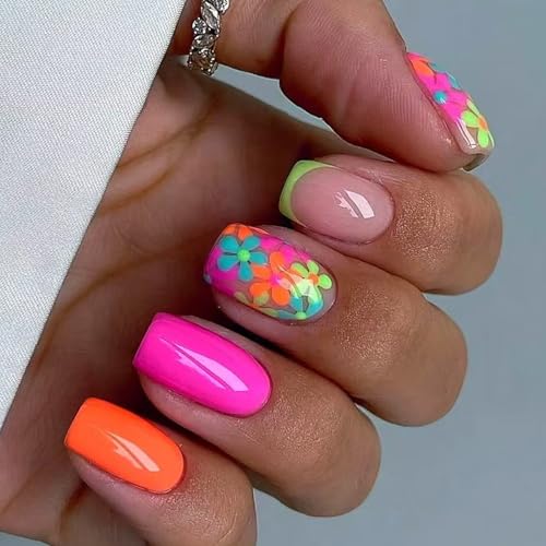 24 Stück Nägel zum Aufdrücken, französische Spitze, quadratische Nägel, Spitzen, Designs, künstliche Acryl-Klebstoffe, für Damen, transparent 24 Stück Nägel zum Aufdrücken, französische Spitze, quadratische Nägel, Spitzen, Designs, künstliche Acryl-Klebstoffe, für Damen, transparent von ZEPFJHE