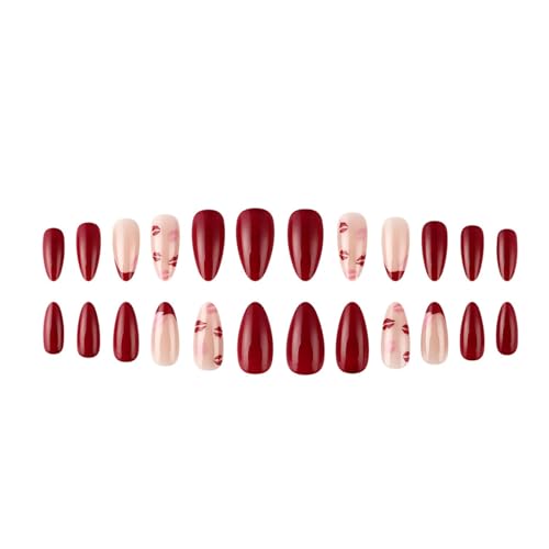 24 Stück Valentinstag Nägel zum Aufkleben Französische Spitze Falsche Nägel Lippen Druck Drücken Sie auf Maniküre Zubehör für Frauen 24 Stück Valentinstag Nägel zum Aufkleben Französische Spitze Falsche Nägel Lippen Druck Drücken Sie auf Maniküre Zubehör für Frauen von ZEPFJHE