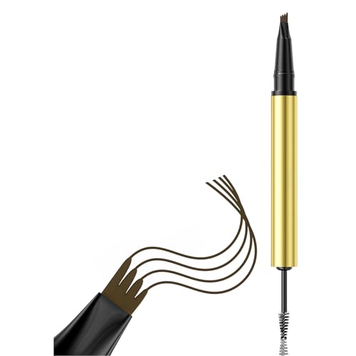 4 Microblading Effect Eyebrow Stift Wasser Beständig Mit Spoolie Für Lücken Die Natürliche Brauen Schlägen Schleudersicherheit Easy Application Augenbrauenstift von ZEPFJHE