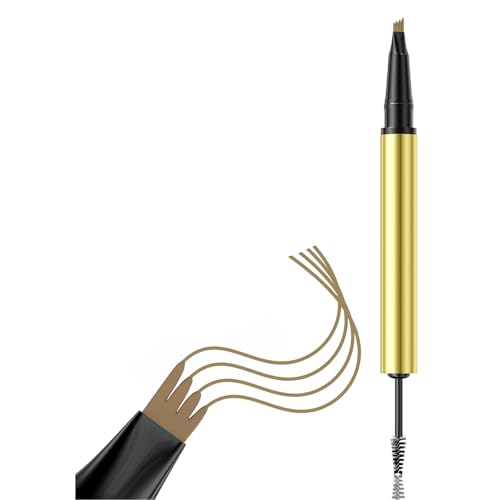 4 Microblading Effect Eyebrow Stift Wasser Beständig Mit Spoolie Für Lücken Die Natürliche Brauen Schlägen Schleudersicherheit Easy Application Augenbrauenstift von ZEPFJHE