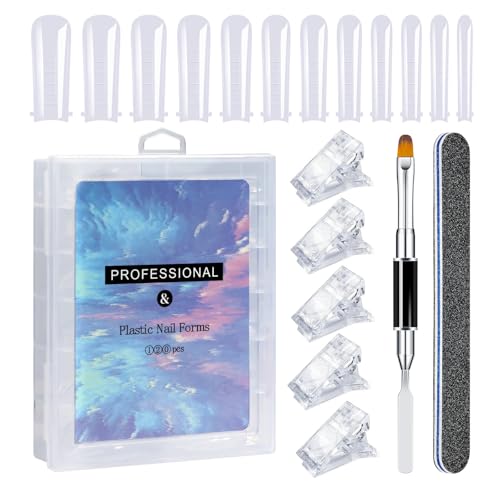 Anfängerfreundliches Nagelverlängerungs-Set mit mehreren Größen, klarer Acryl-Malpinsel und Nagelspitzen, Clip, Anfänger-Nagelkunst-Set von ZEPFJHE