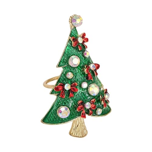 Bunte Strasssteine Weihnachtsbaum Anstecknadel Cartoon Kirschen Brosche handgefertigt Abzeichen Urlaub für Damen Herren, Metall von ZEPFJHE