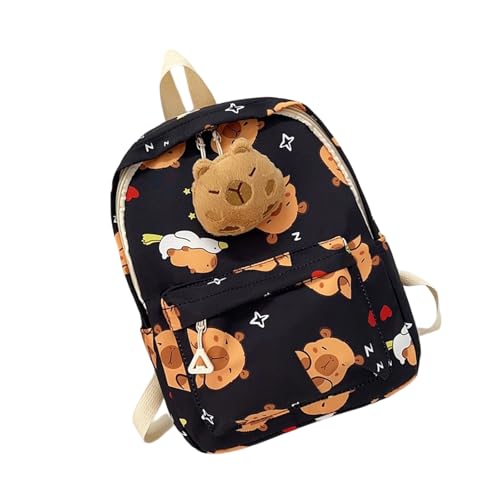 Cartoon Capybara Cartoon Rucksack Für Kinder Zart Und Komfortable Designschule Freizeitpack Für Student Cute Student Rucksack von ZEPFJHE