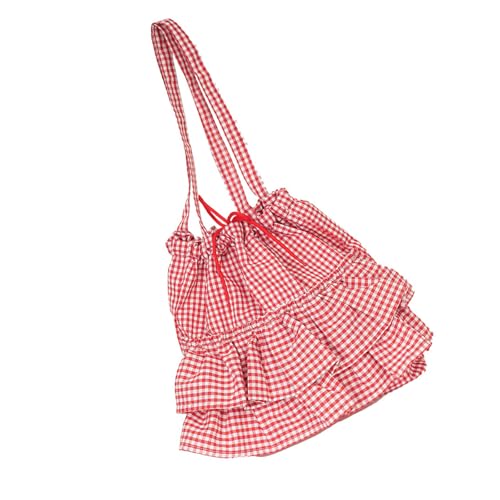 Damen-Umhängetasche, Kordelzug, Handtasche, passend zu Unterarmtasche, koreanische Stile, Achsel-Rüschen, Karomuster, Damen, einfache Achselhöhle, Rüschen, kariert, Handtasche, koreanische Schulter Damen-Umhängetasche, Kordelzug, Handtasche, passend zu Unterarmtasche, koreanische Stile, Achsel-Rüschen, Karomuster, Damen, einfache Achselhöhle, Rüschen, kariert, Handtasche, koreanische Schulter von ZEPFJHE